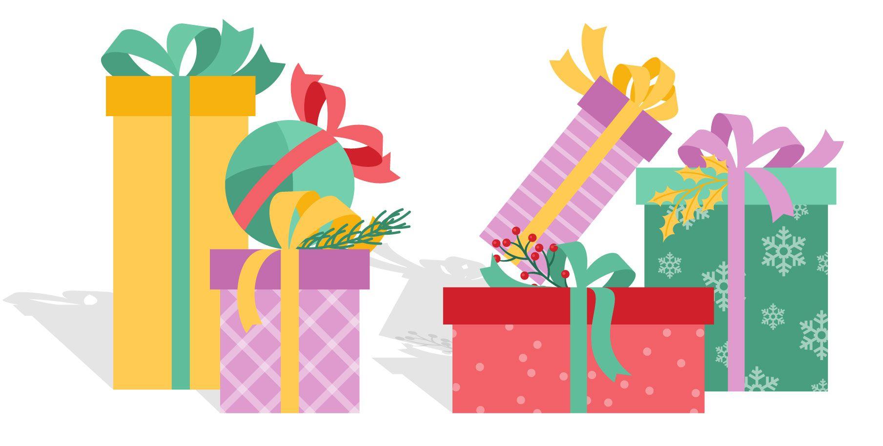 Una ilustración de varios paquetes de regalos