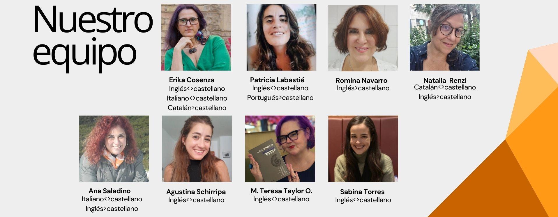 Un collage de fotos de las traductoras de Ciempiés.